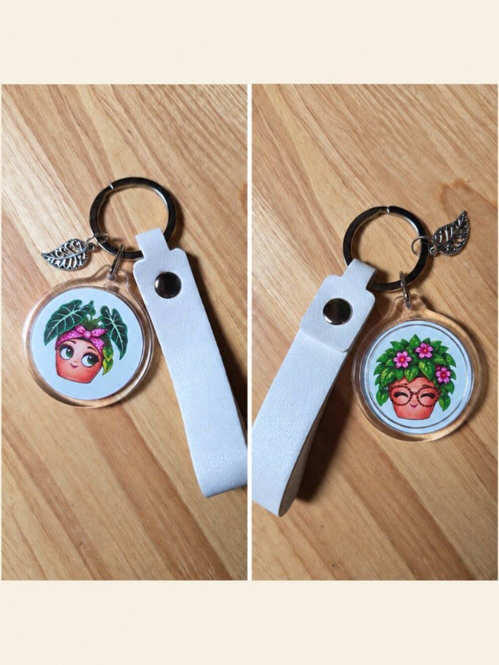 Plant Character Keychain | Double-Sided Plant Lover Gift